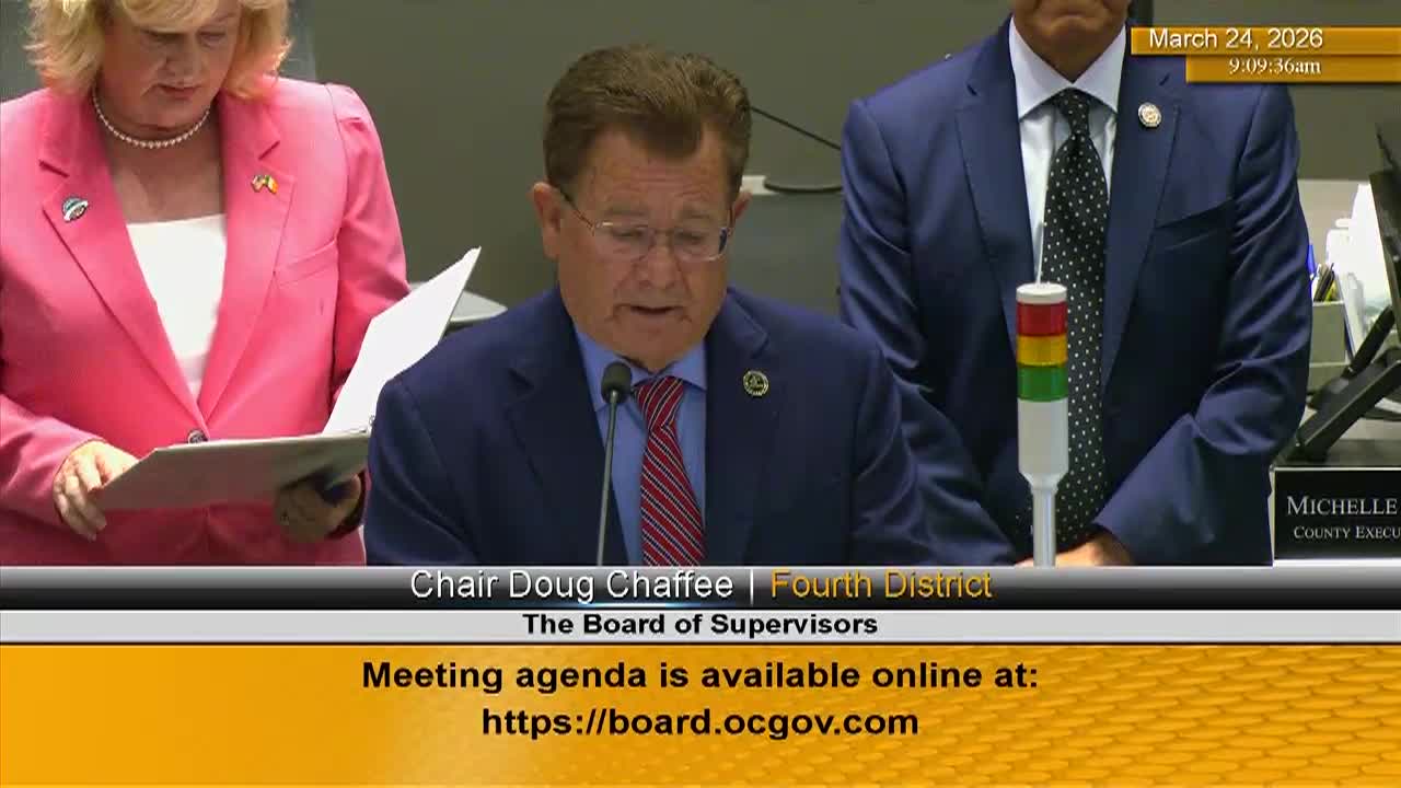 Thumbnail image for Orange County Board of Supervisors Meeting 3-24-2026